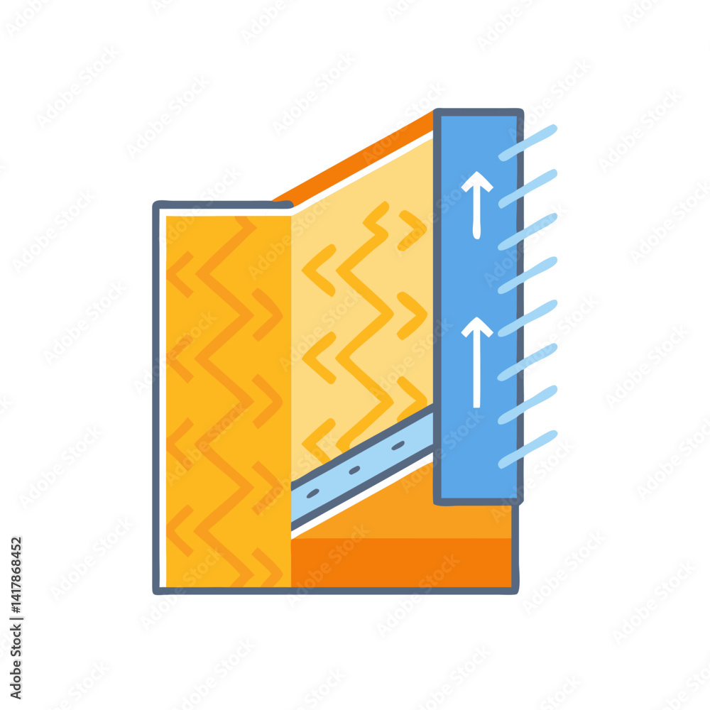 Quality thermal insulation panel icon for energy efficiency Quality thermal insulation panel icon for energy efficiency