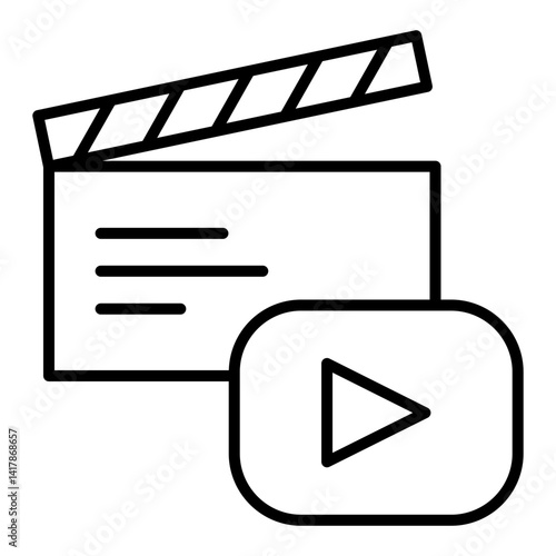 Multimedia icon in line style