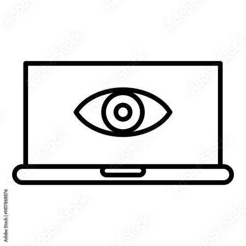 Spyware icon with line style. Malicious software icon in line style