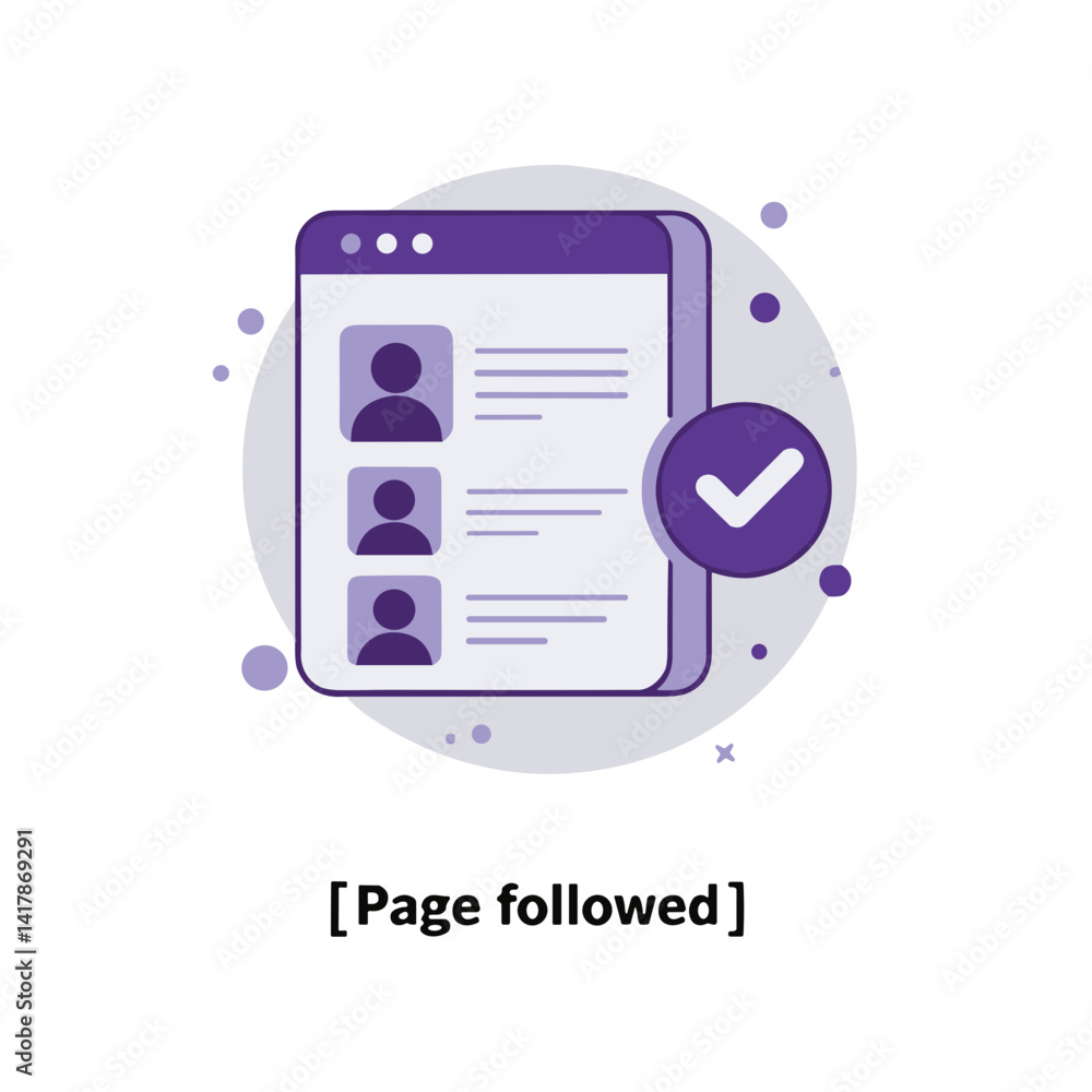 Page followed icon for social media and user engagement Page followed icon for social media and user engagement