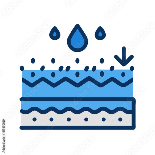  Waterproof Membrane Application Icon for Construction
