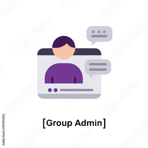 Group admin icon for chat apps and social media platforms