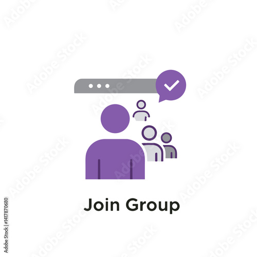 Join group icon for messaging apps and community platforms