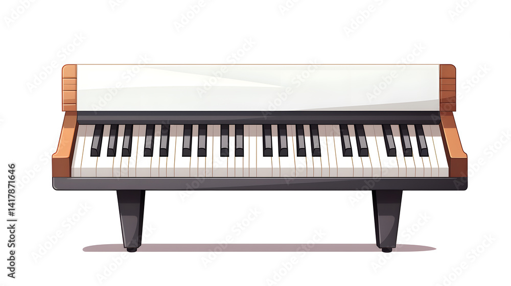 Fototapeta premium High-quality cartoon piano key with professional design for music enthusiasts