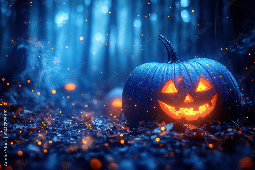 Fototapeta premium Spooky Halloween pumpkin wallpapers featuring high-definition creepy and festive designs for desktop and mobile backgrounds.