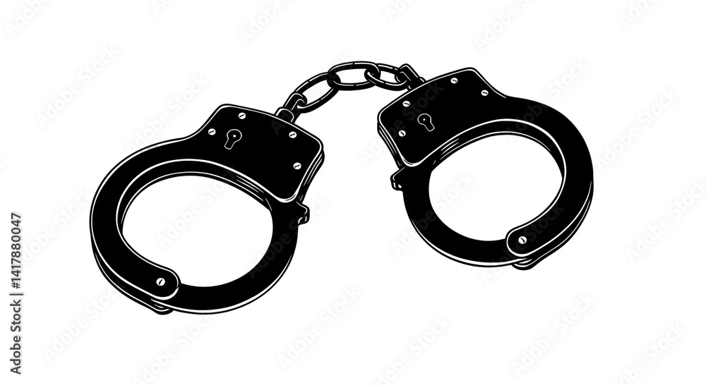 Isolated Handcuffs for Law Enforcement or Security Isolated Handcuffs for Law Enforcement or Security