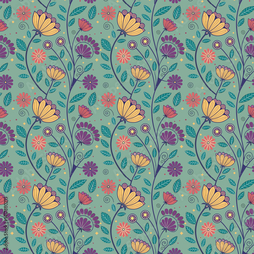 Colorful floral beautiful mandala seamless vector pattern background design