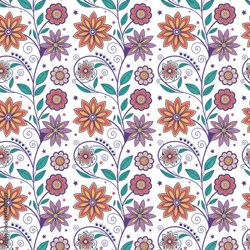 Colorful floral beautiful mandala seamless vector pattern background design