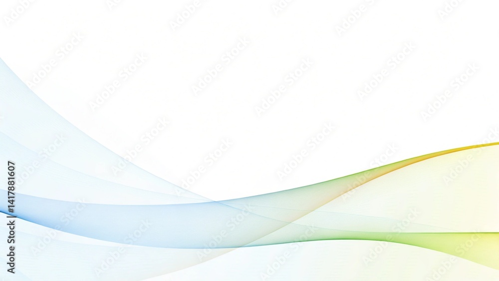 Fototapeta premium Minimalistic soft light abstract swoosh wave border layout, elegant flow design background with smooth curves and gentle motion perfect for modern presentations or digital templates