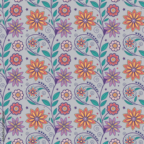 Colorful floral beautiful mandala seamless vector pattern background design