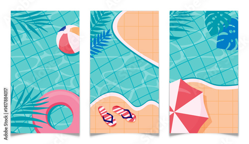 Collection of Swimming Pool Summer Backgrounds.