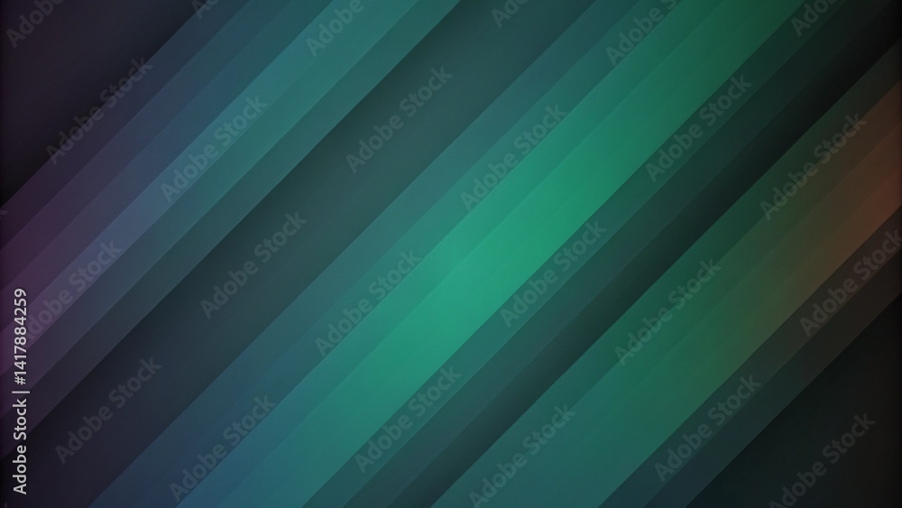 Obraz premium Vibrant diagonal blue-green abstract stripes pattern, dynamic motion background, futuristic lines, energetic texture, modern digital artwork, vibrant color blend, sleek visual style