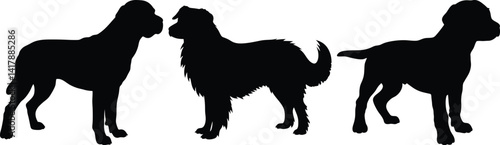 Three Dog Silhouettes Set Perfect for Pet Lovers Designs