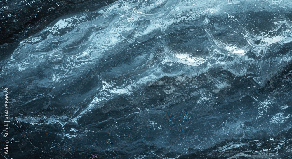 Obraz premium Abstract frozen ice formation texture creating a beautiful pattern