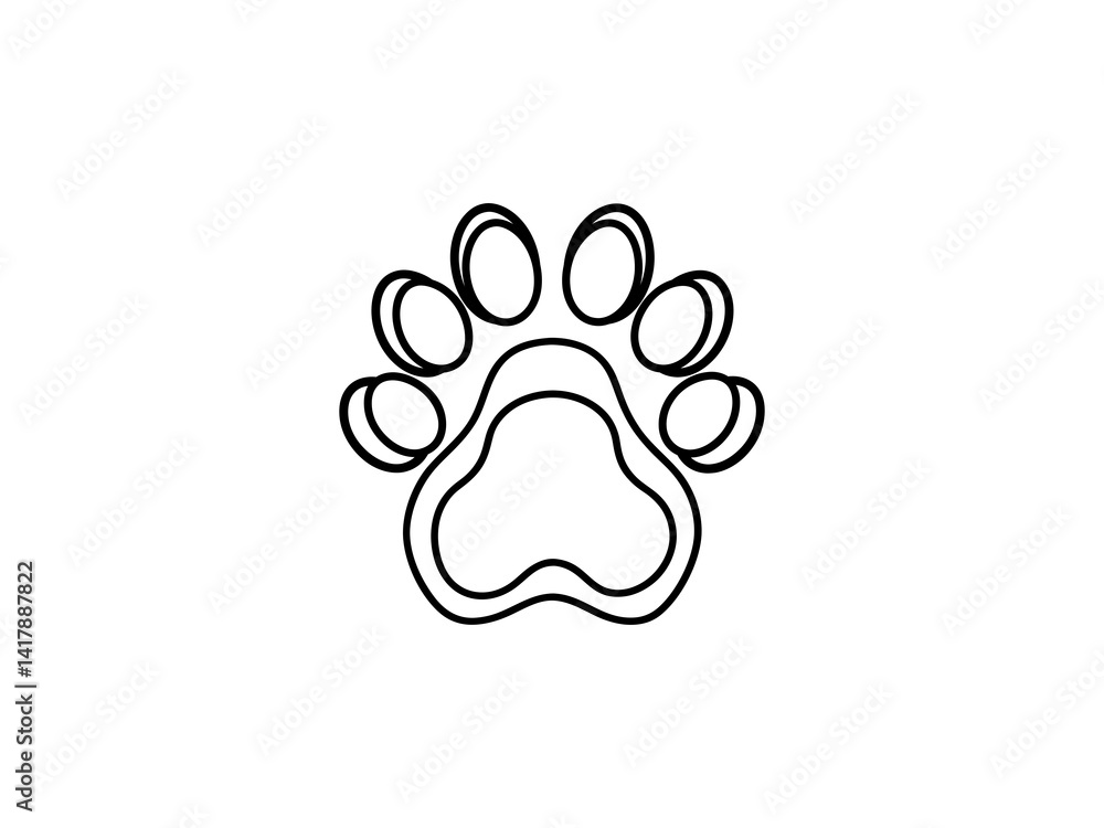 A clean, vector graphic of a simple animal paw print.