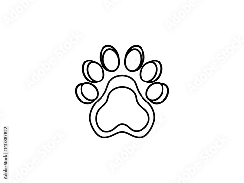 Obraz na płótnie A clean, vector graphic of a simple animal paw print. w salonie