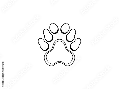 Obraz na płótnie A clean, vector graphic of a simple animal paw print. w salonie