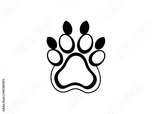Obraz na płótnie A clean, vector graphic of a simple animal paw print. w salonie