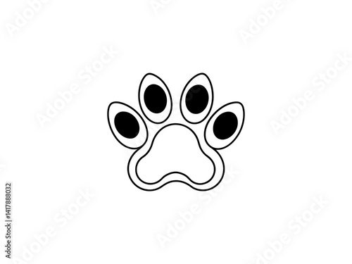 Obraz na płótnie A clean, vector graphic Simple Black Animal Paw Print design and white background . w salonie