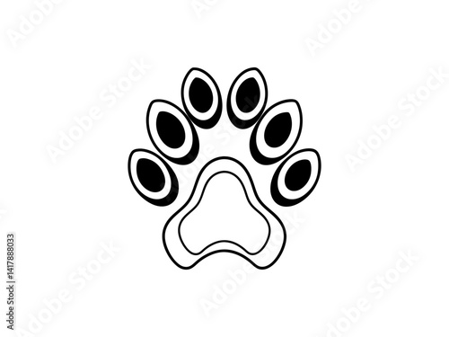 Obraz na płótnie A clean, vector graphic Simple Black Animal Paw Print design and white background . w salonie