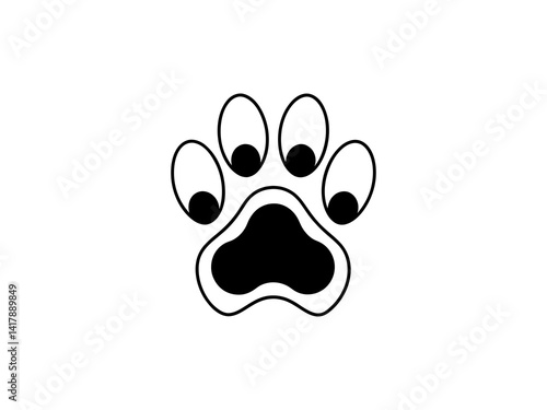 Obraz na płótnie A clean, vector graphic Simple Black Animal Paw Print design and white background . w salonie