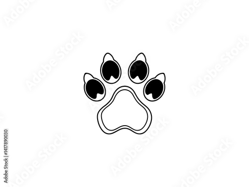 Obraz na płótnie A clean, vector graphic Simple Black Paw Print on White Background . w salonie