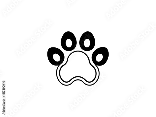 Obraz na płótnie A clean, vector graphic Simple Black Paw Print on White Background . w salonie