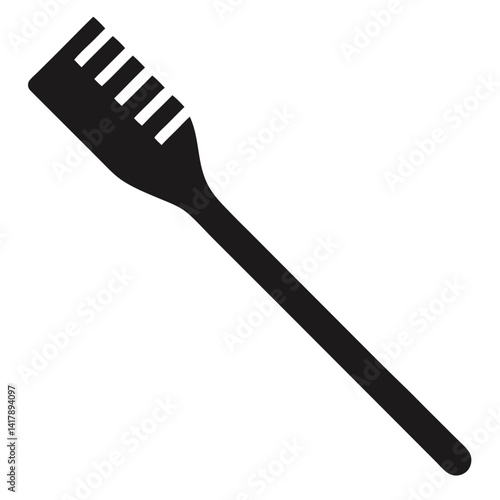 Toothbrush Hygiene Tool Icon Silhouette on White Background