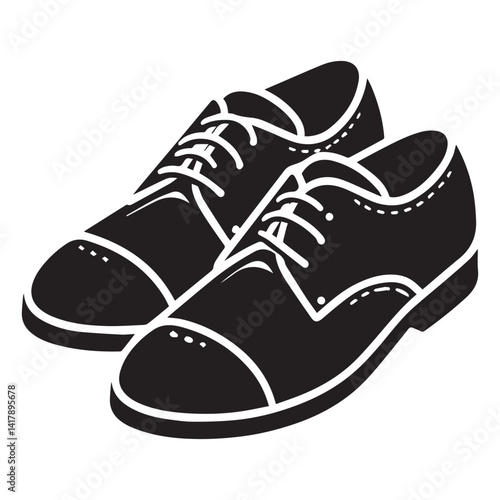 Shoes silhouette black and white vector icon
