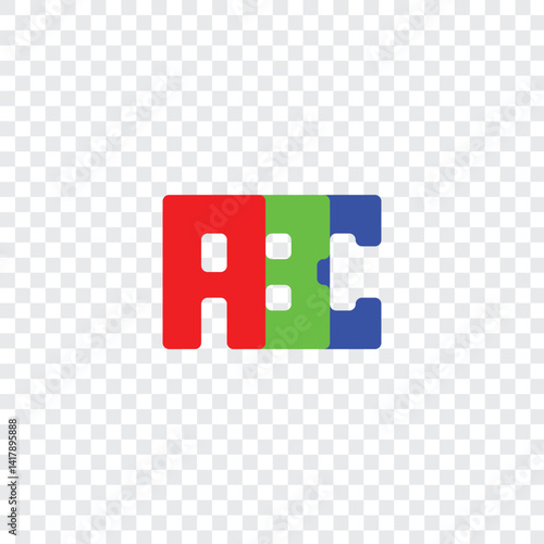 205 a rectangle square quadrilateral polygon shape alphabet word letter geometric educational logo color A B C