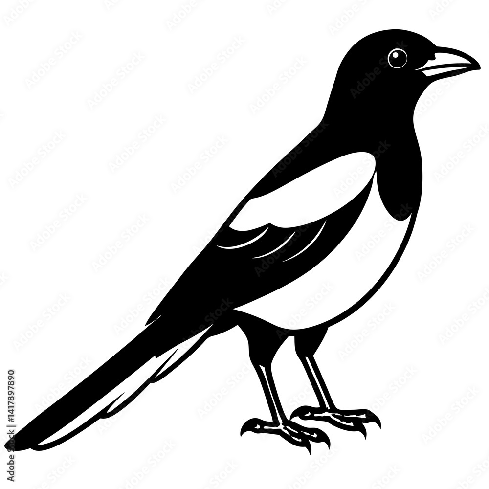 Minimalist Magpie Line Art Vector Minimalist Magpie Line Art Vector
