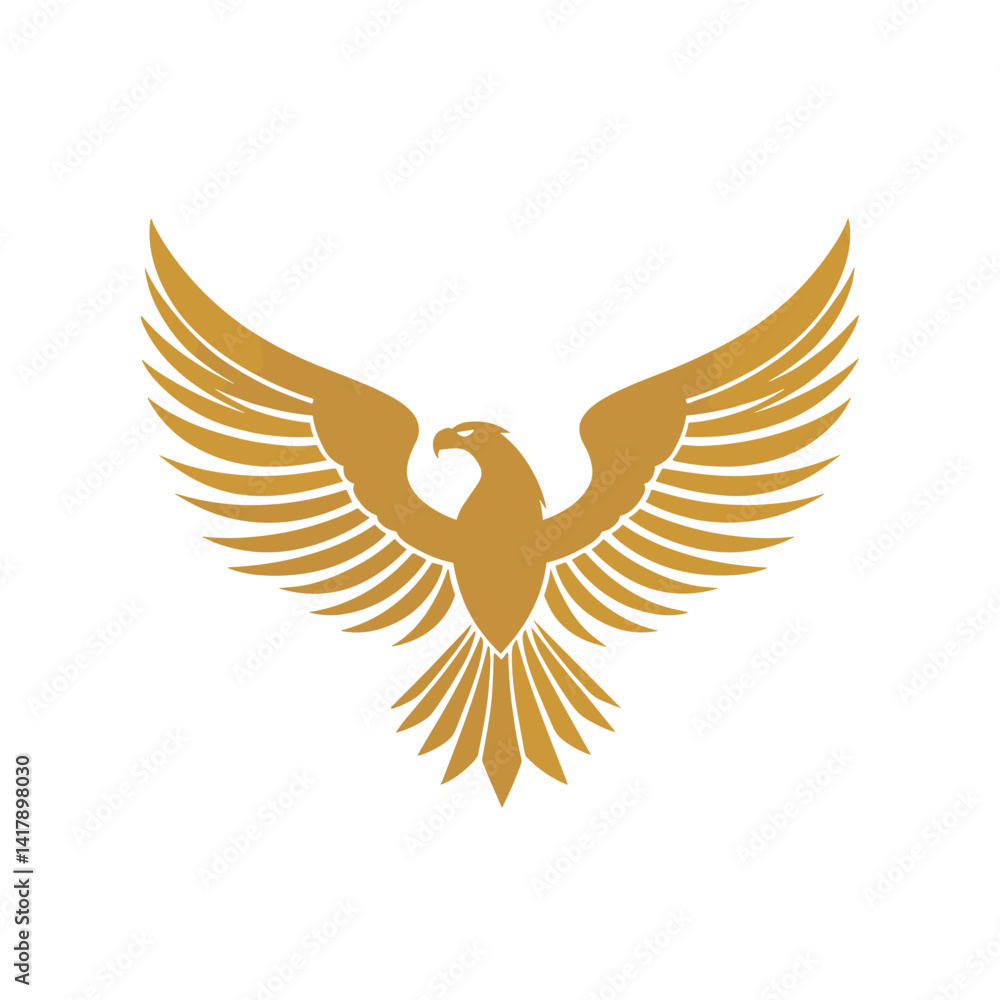 Obraz premium Gold eagle symbol with spread wings