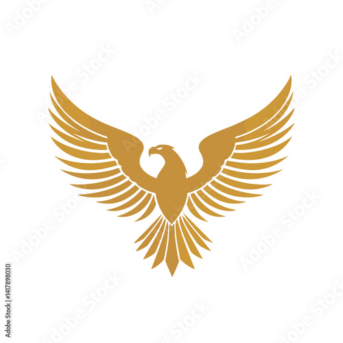 Gold eagle symbol with spread wings

