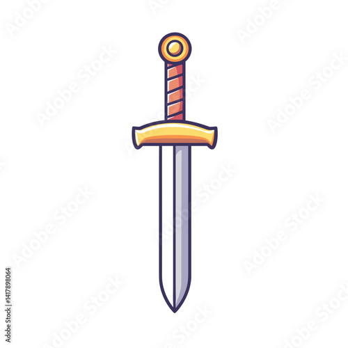 Cartoon Roman sword isolated on white


