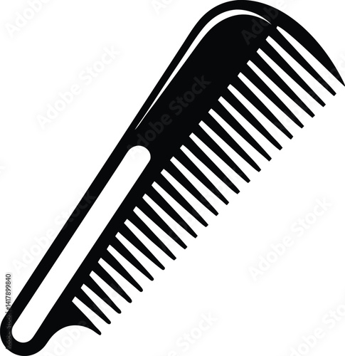 Barber comb silhouette icon, Afro pick vector design, Hair styling tool outline, Comb and pick illustration, Black comb icon  