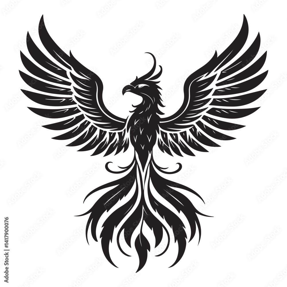Fototapeta premium Tribal Phoenix Bird Illustration.