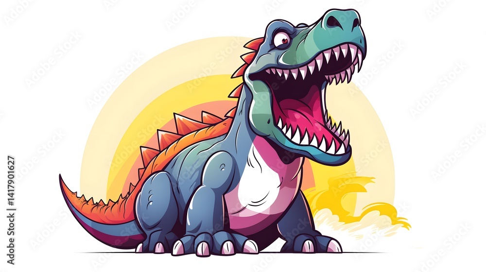 Vibrant Rainbow Gradient Cartoon Line Drawing of Roaring Lion Character Vibrant Rainbow Gradient Cartoon Line Drawing of Roaring Lion Character