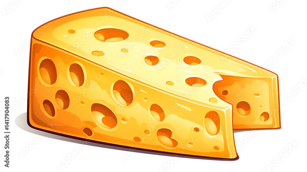 Illustration of a Funny Cartoon Stinky Cheese Character in Vector Art Style Illustration of a Funny Cartoon Stinky Cheese Character in Vector Art Style