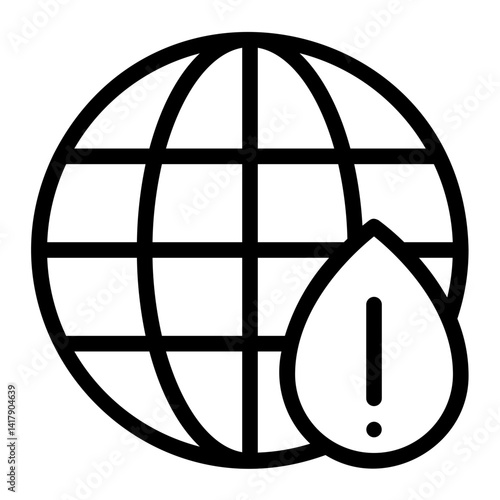 water scarcity line icon