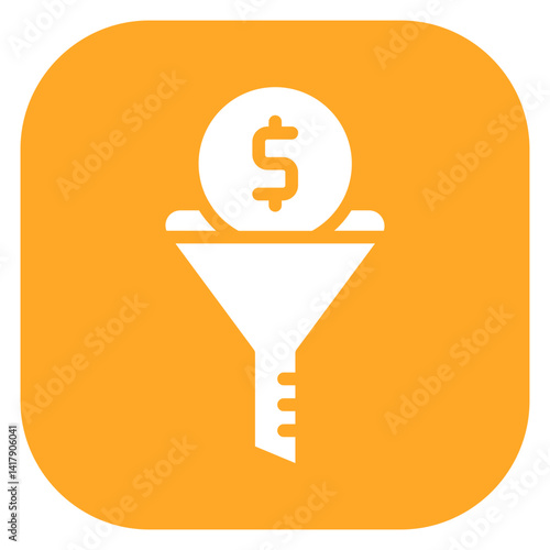 Minimalist Glyph Sales Funnel Rounded Square Icon