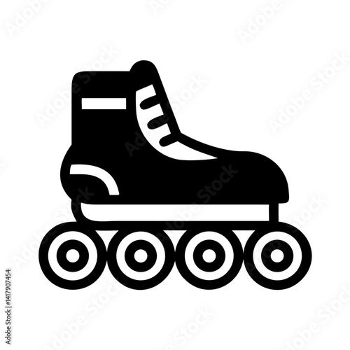 Inline Skate with Four Wheels Icon Design