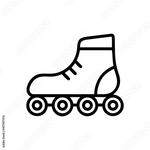 Inline Skate with Four Wheels Icon Design