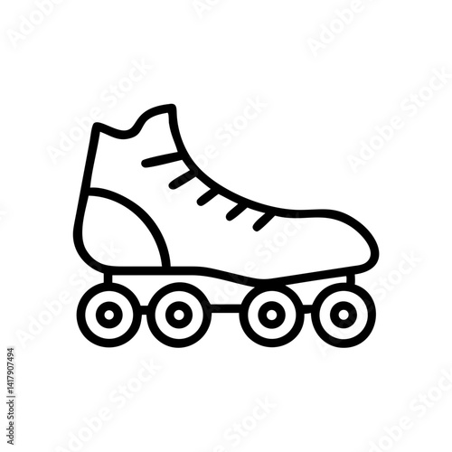 Inline Skate with Four Wheels Icon Design