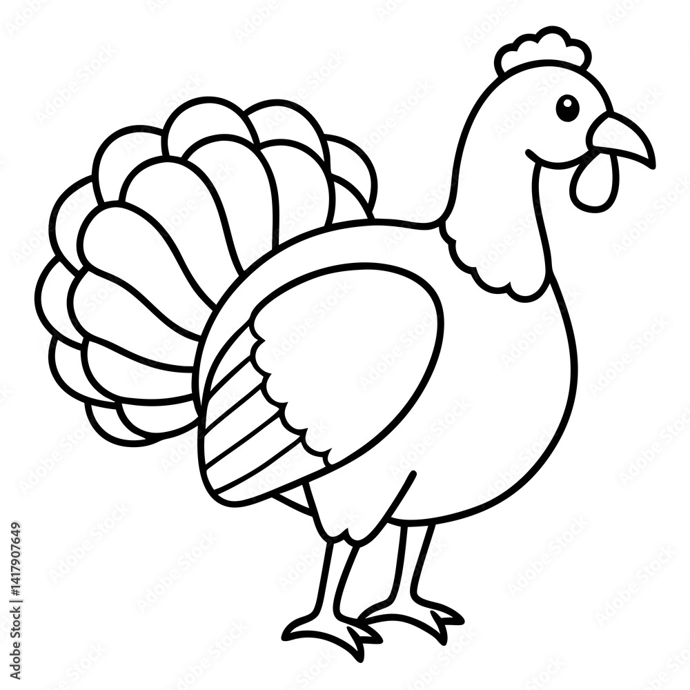 Minimalist One-Line Turkey Vector Art Minimalist One-Line Turkey Vector Art