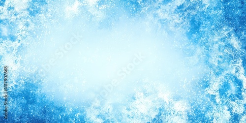 A blue background with a white frame and a few ice shards