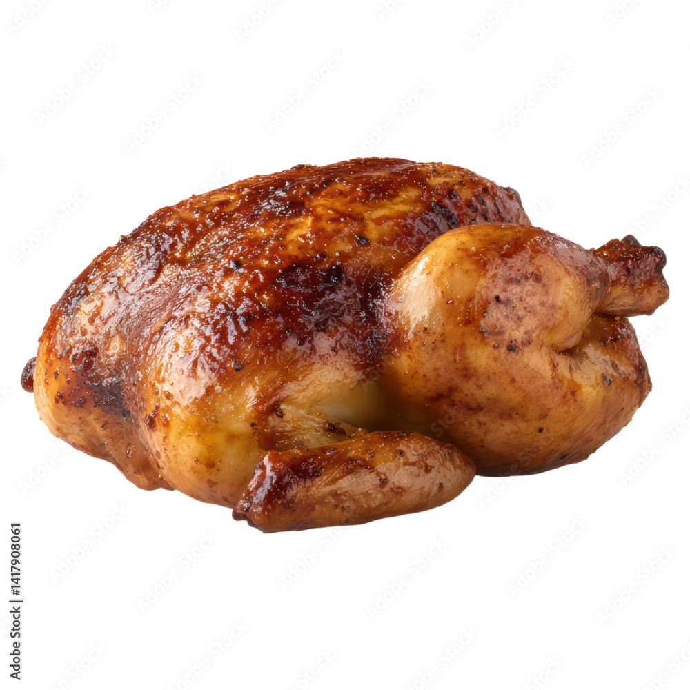 Golden Brown Roasted Chicken with Crispy Skin and Juicy Meat, isolated on transparent background. Golden Brown Roasted Chicken with Crispy Skin and Juicy Meat, isolated on transparent background.