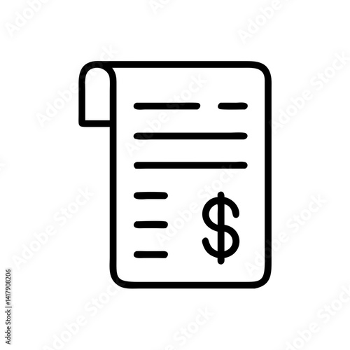 Invoice Sheet with Price Breakdown Icon Design