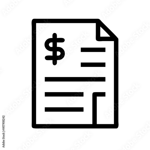 Invoice Sheet with Price Breakdown Icon Design