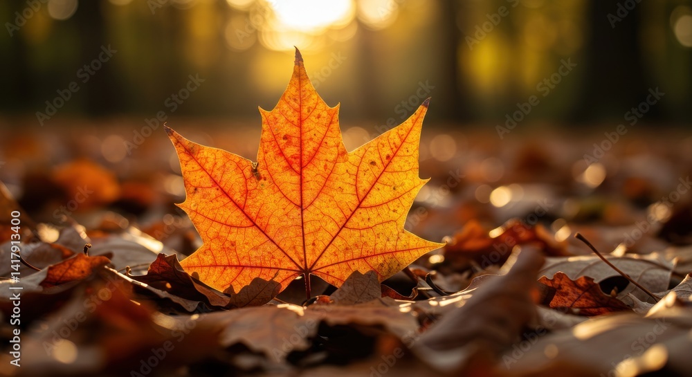 Autumn Leaf on Ground - Photo Autumn Leaf on Ground - Photo