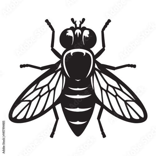 Persistent Horsefly silhouette, impossible to ignore – Horsefly illustration – Minimalist Horsefly vector – Insect silhouette

